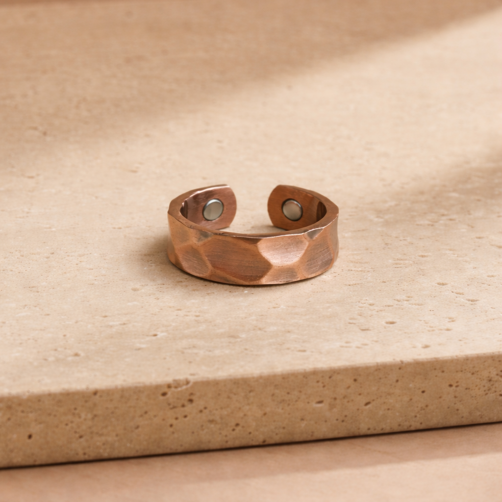 Hammered Copper Ring – Adjustable Open Band