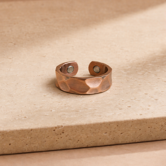 Hammered Copper Ring – Adjustable Open Band