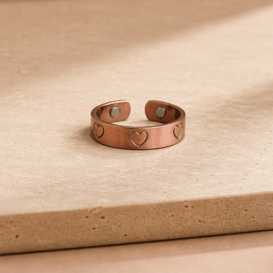 Copper Heart Ring – Adjustable Open Band