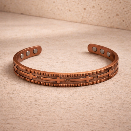Copper Cross Band Bracelet